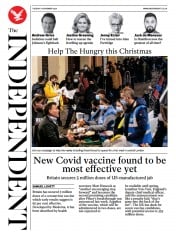 The Independent (UK) Newspaper Front Page for 17 November 2020