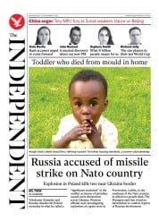 The Independent (UK) Newspaper Front Page for 17 November 2022