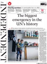 The Independent (UK) Newspaper Front Page for 17 December 2013