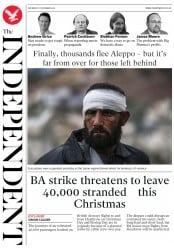 The Independent (UK) Newspaper Front Page for 17 December 2016