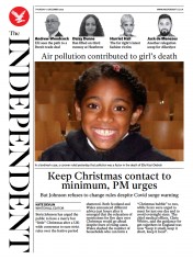 The Independent (UK) Newspaper Front Page for 17 December 2020