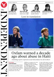 The Independent (UK) Newspaper Front Page for 17 February 2018