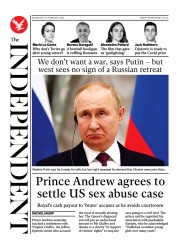 The Independent (UK) Newspaper Front Page for 17 February 2022