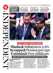 The Independent front page for 17 March 2023