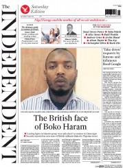 The Independent Newspaper Front Page (UK) for 17 May 2014
