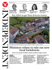 The Independent (UK) Newspaper Front Page for 17 May 2021