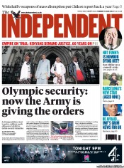 The Independent Newspaper Front Page (UK) for 17 July 2012