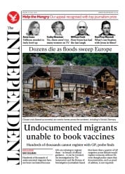 The Independent (UK) Newspaper Front Page for 17 July 2021