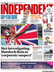 The Independent (UK) Newspaper Front Page for 17 August 2013