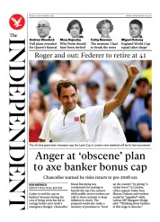 The Independent (UK) Newspaper Front Page for 17 September 2022
