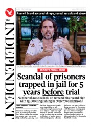 The Independent front page for 17 September 2023