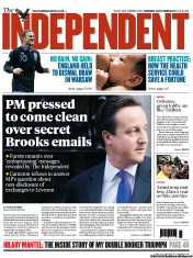 The Independent (UK) Newspaper Front Page for 18 October 2012