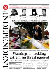 The Independent (UK) Newspaper Front Page for 18 October 2021