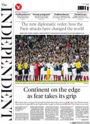 The Independent (UK) Newspaper Front Page for 18 November 2015