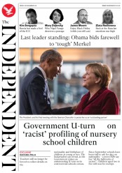 The Independent (UK) Newspaper Front Page for 18 November 2016