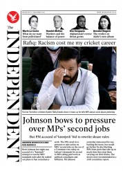 The Independent (UK) Newspaper Front Page for 18 November 2021