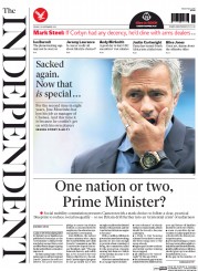 The Independent (UK) Newspaper Front Page for 18 December 2015