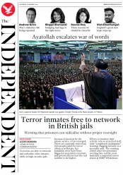 The Independent (UK) Newspaper Front Page for 18 January 2020