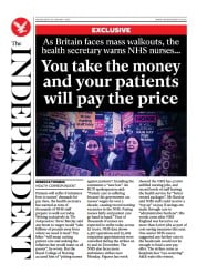 The Independent front page for 18 January 2023