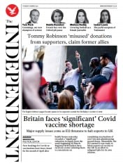 The Independent (UK) Newspaper Front Page for 18 March 2021