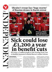 The Independent front page for 18 March 2025