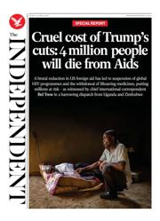 The Independent front page for 18 April 2025
