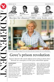 The Independent (UK) Newspaper Front Page for 18 May 2016