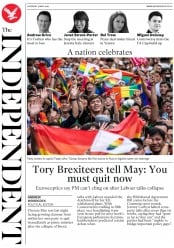 The Independent (UK) Newspaper Front Page for 18 May 2019