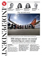 The Independent (UK) Newspaper Front Page for 18 May 2021