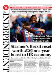 The Independent front page for 18 May 2025