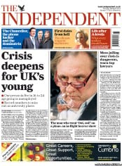 The Independent Newspaper Front Page (UK) for 18 August 2011