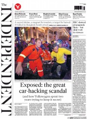 The Independent (UK) Newspaper Front Page for 18 August 2015