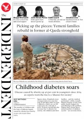 The Independent (UK) Newspaper Front Page for 18 August 2018