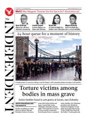 The Independent (UK) Newspaper Front Page for 18 September 2022