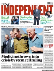 The Independent (UK) Newspaper Front Page for 19 October 2011