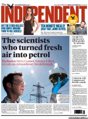 The Independent (UK) Newspaper Front Page for 19 October 2012