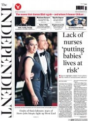 The Independent (UK) Newspaper Front Page for 19 October 2015