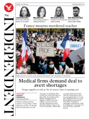 The Independent (UK) Newspaper Front Page for 19 October 2020