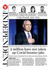 The Independent (UK) Newspaper Front Page for 19 October 2021