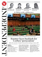 The Independent (UK) Newspaper Front Page for 19 November 2020