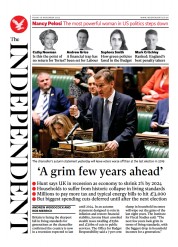 The Independent (UK) Newspaper Front Page for 19 November 2022