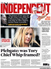 The Independent (UK) Newspaper Front Page for 19 December 2012
