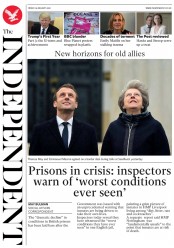 The Independent (UK) Newspaper Front Page for 19 January 2018
