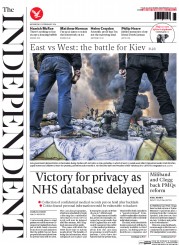 The Independent Newspaper Front Page (UK) for 19 February 2014
