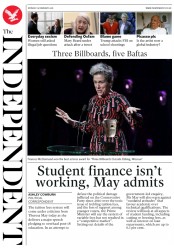 The Independent (UK) Newspaper Front Page for 19 February 2018