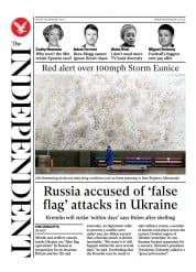 The Independent (UK) Newspaper Front Page for 19 February 2022
