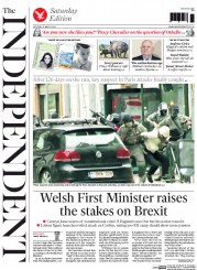 The Independent (UK) Newspaper Front Page for 19 March 2016