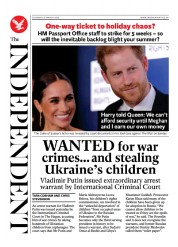 The Independent (UK) Newspaper Front Page for 19 March 2023
