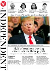 The Independent (UK) Newspaper Front Page for 19 April 2019