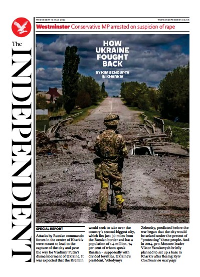The Independent Newspaper Front Page (UK) for 19 May 2022